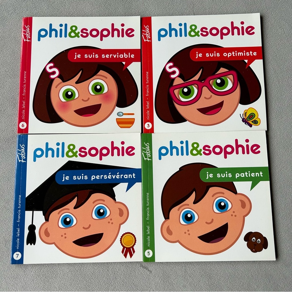 FRENCH ~ Set of 4 ~ Phil & Sophie ~ Fablus ~ #3, 5, 6, 7